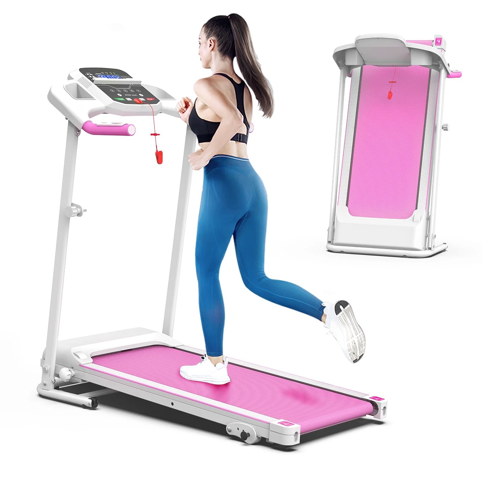 FYC Foldable Treadmills for Home, 2.5 HP, 7.5 MPH, Electric Running Treadmill Quiet Brushless Proform Treadmill for Home Gym, Running Machine with Hea