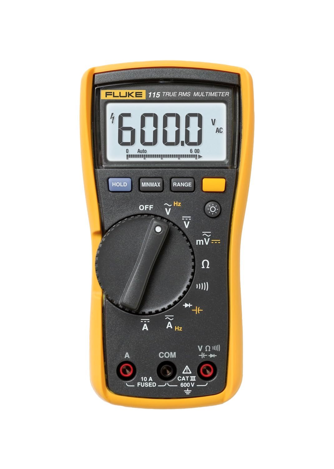 Digital Multimeter, Measures AC/DC Voltage To 600 V & Current to 10 A, Measures Resistance, Continuity, Frequency & Capacitance, Includes Battery, Hol
