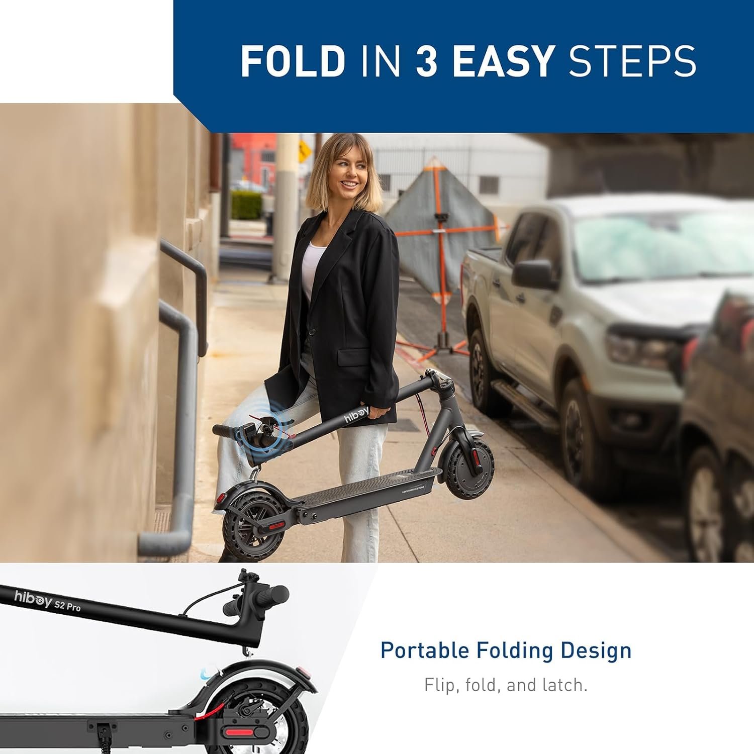 Electric Scooter, 500W Motor, 10 Solid Tires, 25 Miles Range, 19 Mph Folding Commuter Electric Scooter for Adults (Optional Seat) - S2 Pro