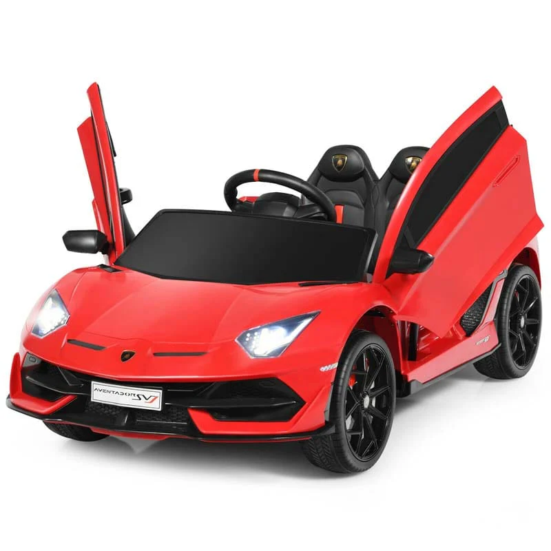 Licensed Lamborghini SVJ Kids Ride-On Car, 12V Battery Powered Sports Car Toy with Trunk & Remote - Red