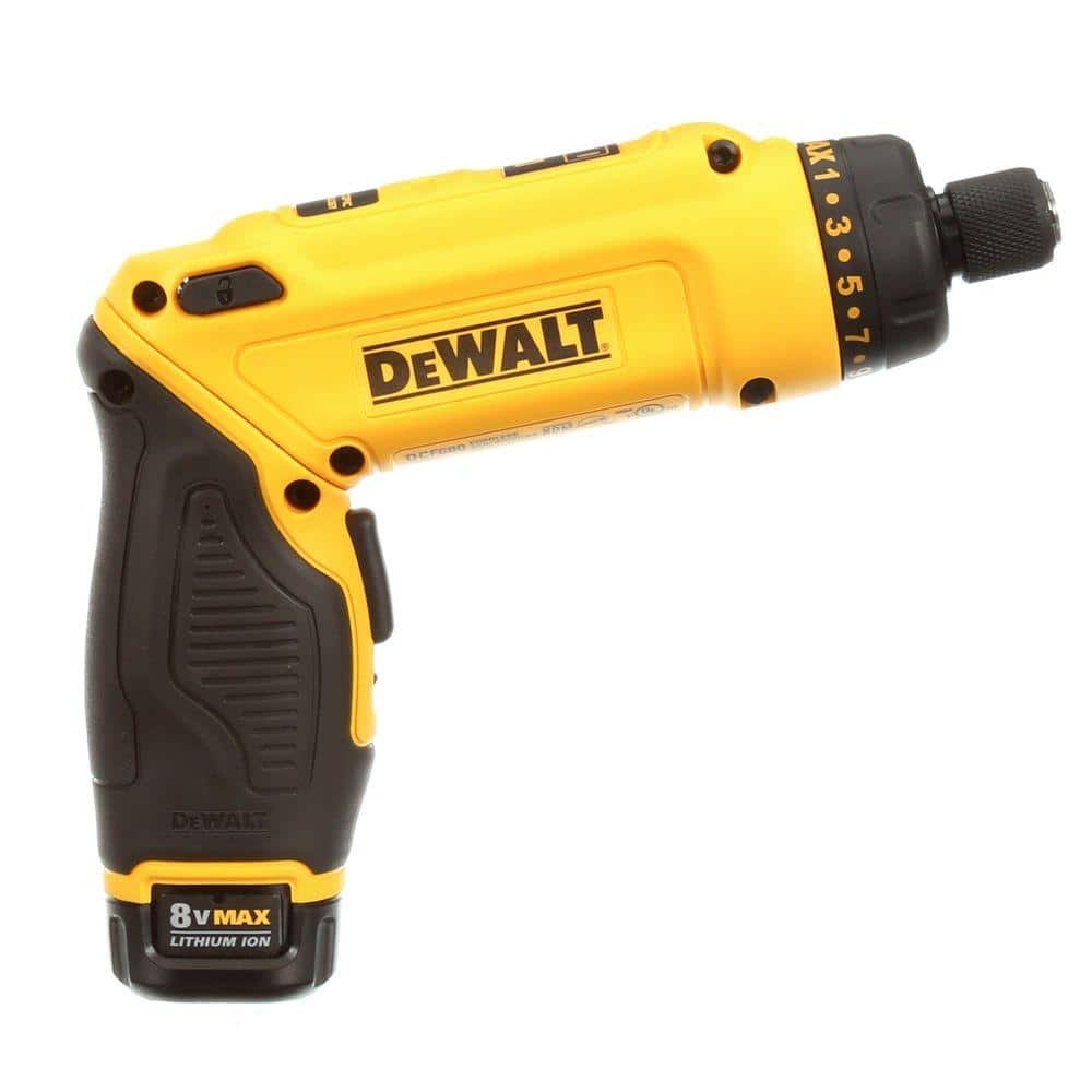 8V MAX Cordless Gyroscopic Screwdriver with Adjustable Handle, (2) 1.0Ah Batteries, Charger, and Bag DCF680N2