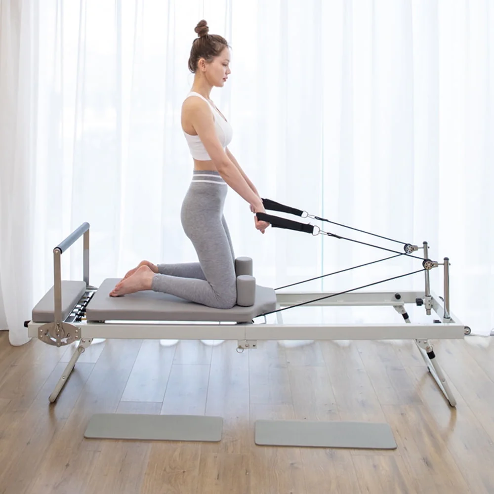 ARKANTOS Foldable Pilates Reformer, Pilates Machine & Equipment for Home use - Black