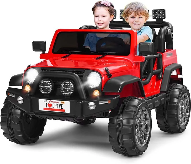 2-Seater Kids Ride on Truck, 12V Battery Electric Toddler Motorized Vehicles Riding Toy Car with Remote Control - White