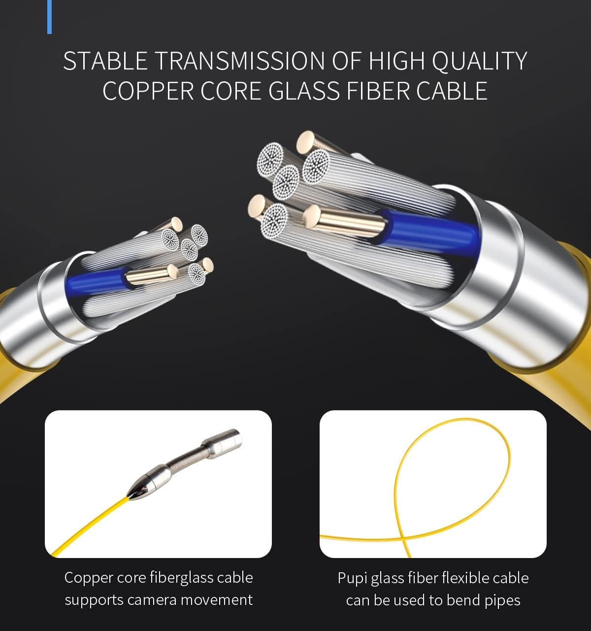 Sewer Camera 100ft,SYANSPAN 17mm Low Temperature Resistant Pipe Inspection Camera,16GB DVR Video Recording Endoscope Borescope w/LED Lights for Plumbe