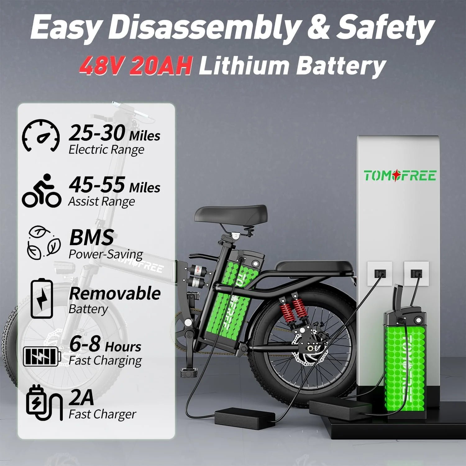 T1 Electric Bike for Adults 1200W Motor, 31MPH, 48V 20AH Folding E-Bike,16 * 3 Tire Mountain Snow Bike LED Display 330lbs Load Capacity - Tomofree Bla