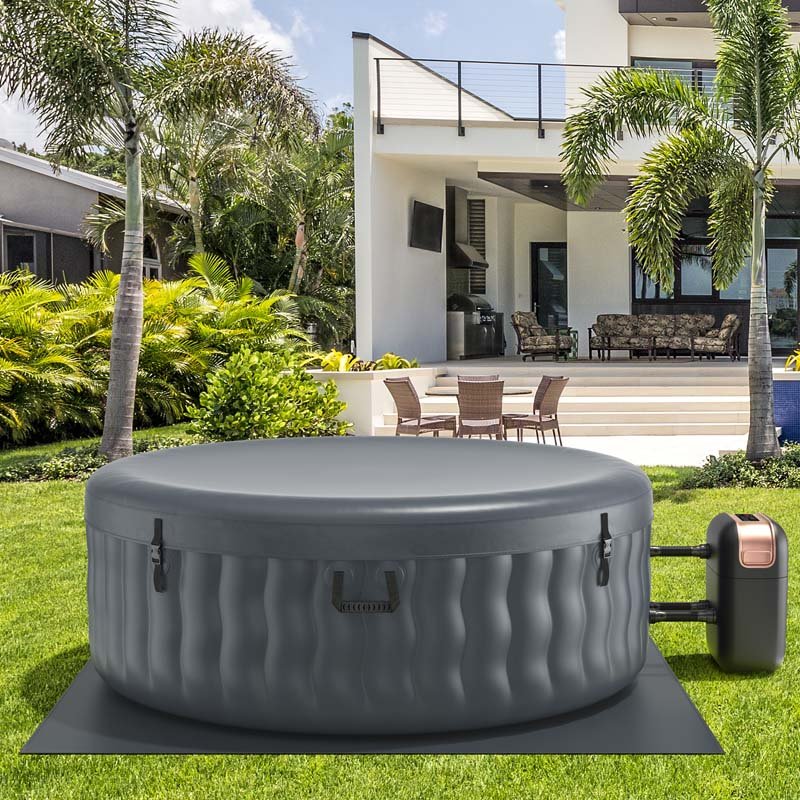 4-Person SaluSpa Inflatable Hot Tub Spa with 108 Massage Bubble Jets, Air Pump, Filter Cartridge & Cover, Portable Outdoor Blow Up Spa - Blue