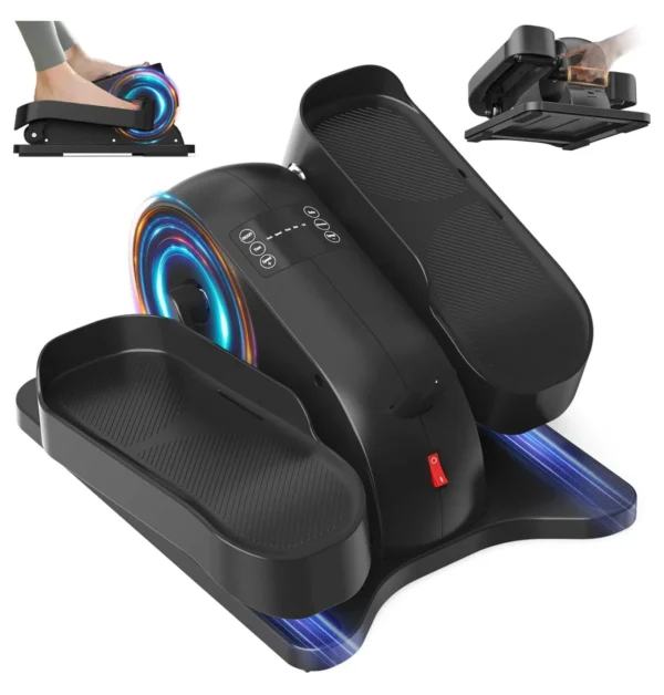 Under Desk Elliptical Machine for Home Ellipse Leg Exerciser for Seniors with Control Electric Seated Pedal Exerciser with 12 Adjustable Speeds