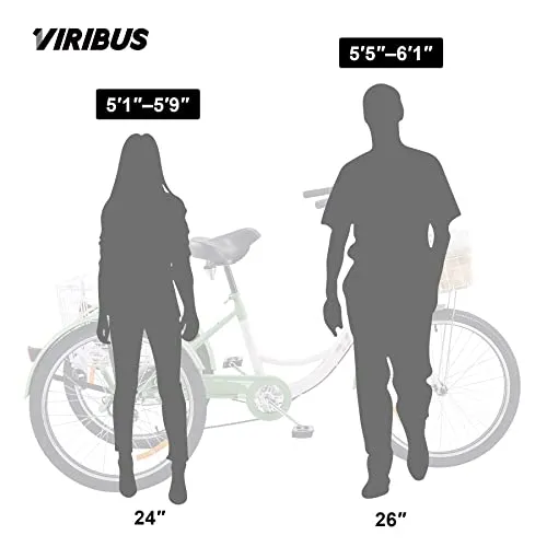 Viribus Adult Tricycle, 7 Speed Tricycle for Adults, 24 3 Wheel Bikes for Adults with Baskets