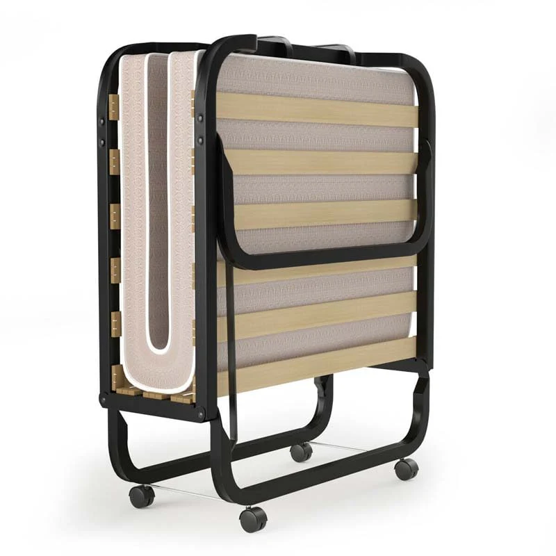 79 x 31.5 Rollaway Bed with Mattress, Portable Guest Bed Folding Sleeper Bed Cot