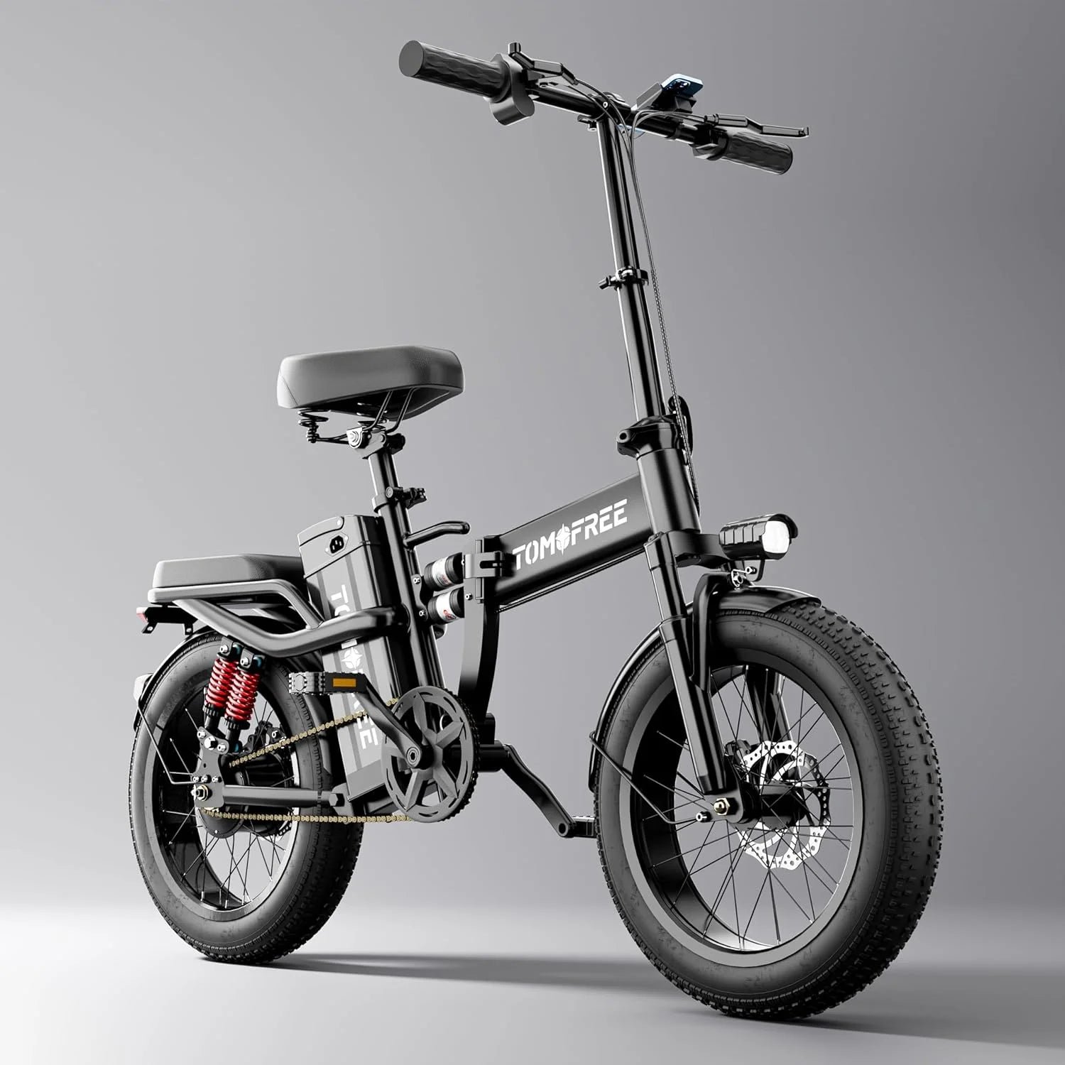 T1 Electric Bike for Adults 1200W Motor, 31MPH, 48V 20AH Folding E-Bike,16 * 3 Tire Mountain Snow Bike LED Display 330lbs Load Capacity - Tomofree Bla