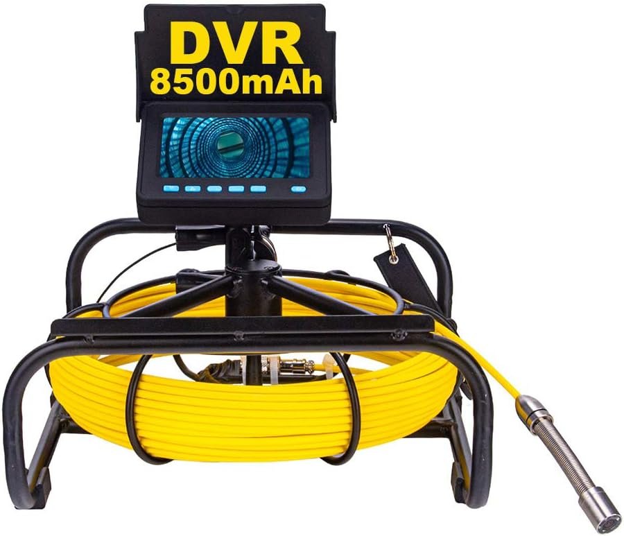 Sewer Camera 100ft,SYANSPAN 17mm Low Temperature Resistant Pipe Inspection Camera,16GB DVR Video Recording Endoscope Borescope w/LED Lights for Plumbe