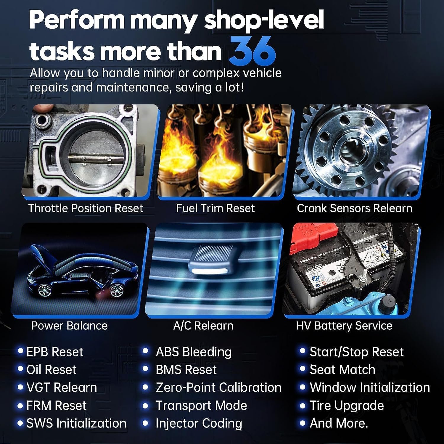 Bidirectional Scan Tool: 2024 Newest Automotive Scanner Diagnostic Tool with ECU Coding, Active Tests, All System Scan, 36+ Resets, Crankshaft Relearn