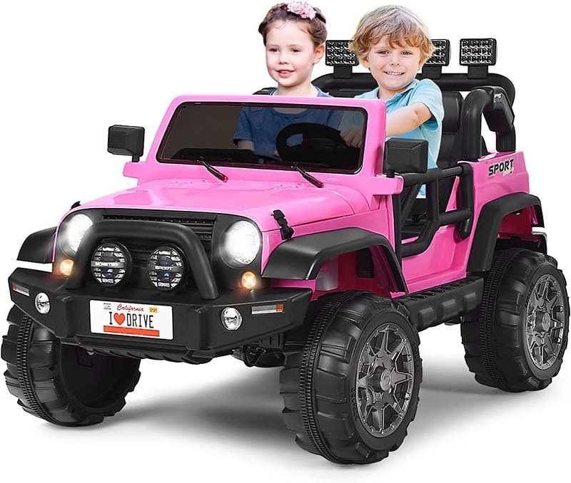 2-Seater Kids Ride on Truck, 12V Battery Electric Toddler Motorized Vehicles Riding Toy Car with Remote Control - White