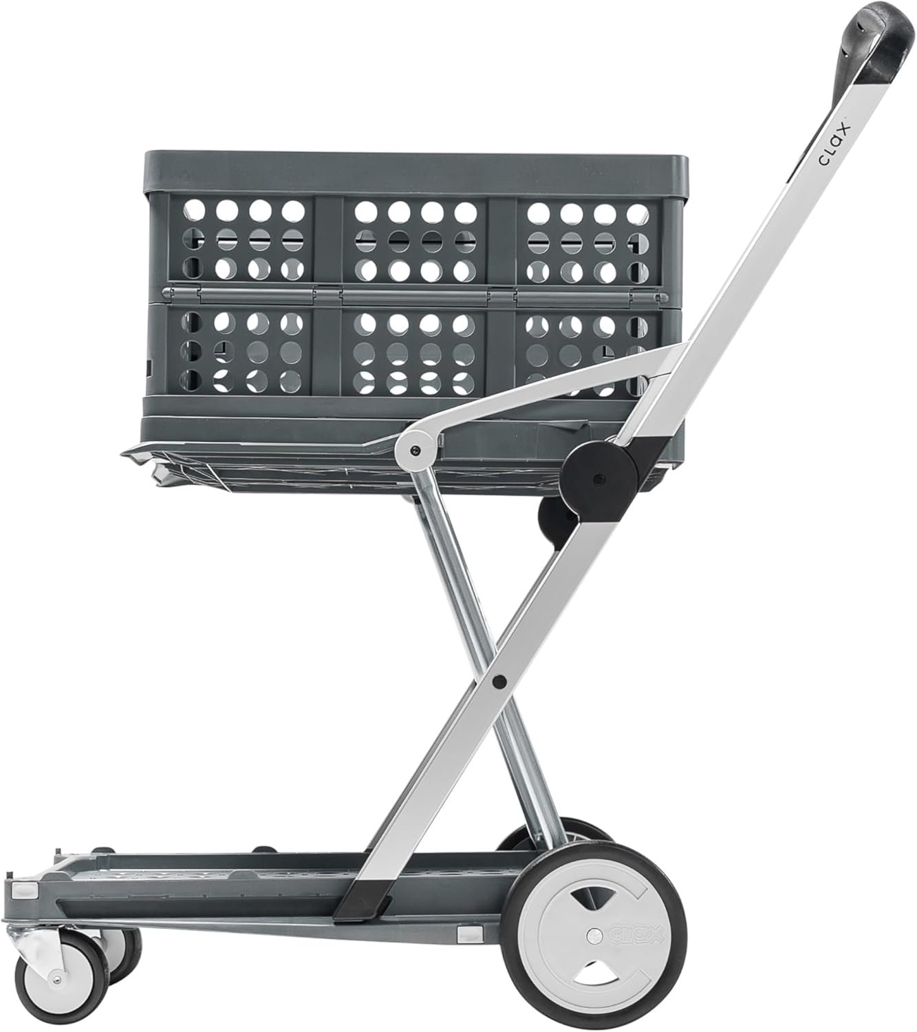 Multi use Functional Collapsible carts | Mobile Folding Trolley | Shopping cart with Storage Crate (Black) - Pink