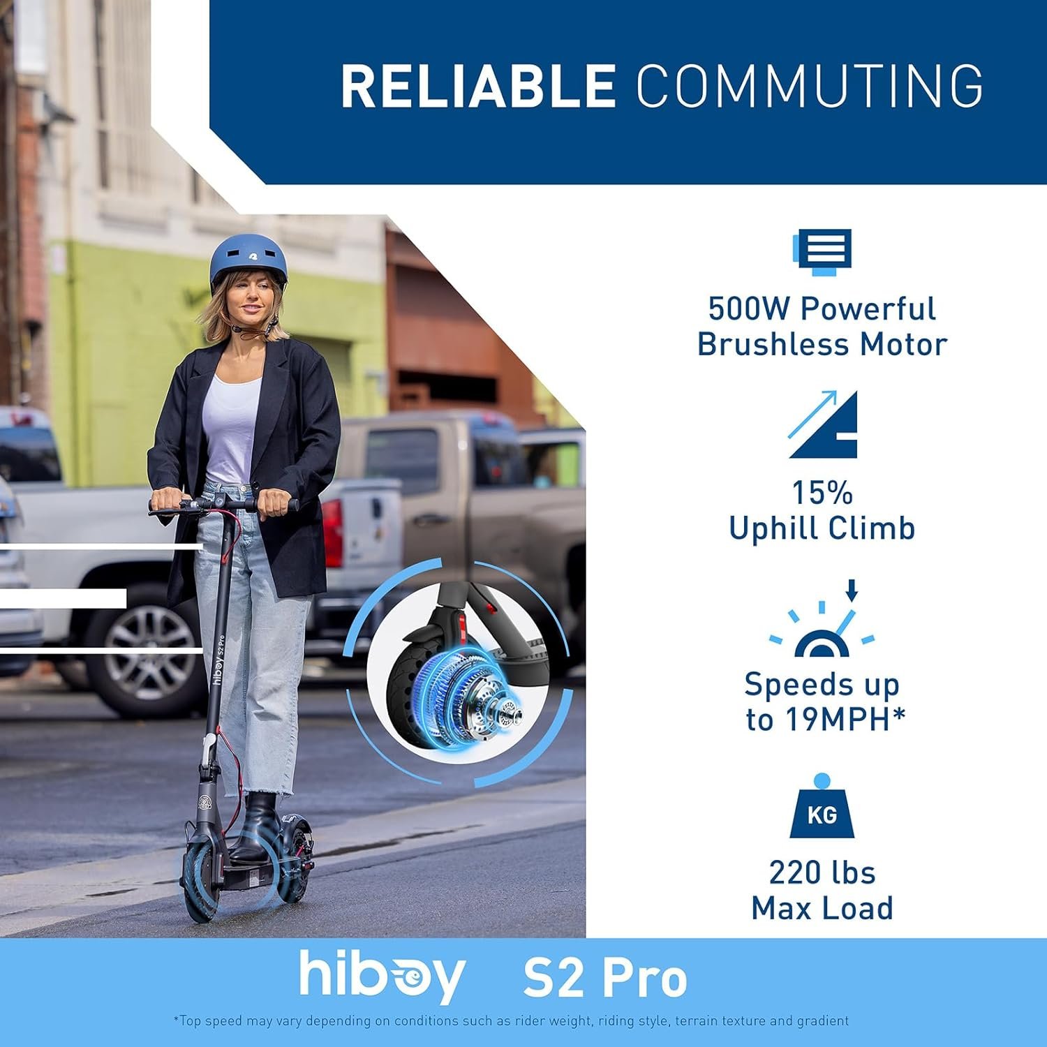 Electric Scooter, 500W Motor, 10 Solid Tires, 25 Miles Range, 19 Mph Folding Commuter Electric Scooter for Adults (Optional Seat) - S2 Pro