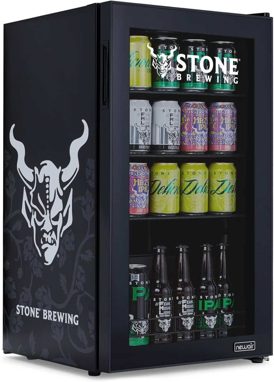 Beverage Refrigerator Cooler | 126 Cans Free Standing with Right Hinge Glass Door | Mini Fridge Beverage Organizer Perfect For Beer, Wine, Soda, And C