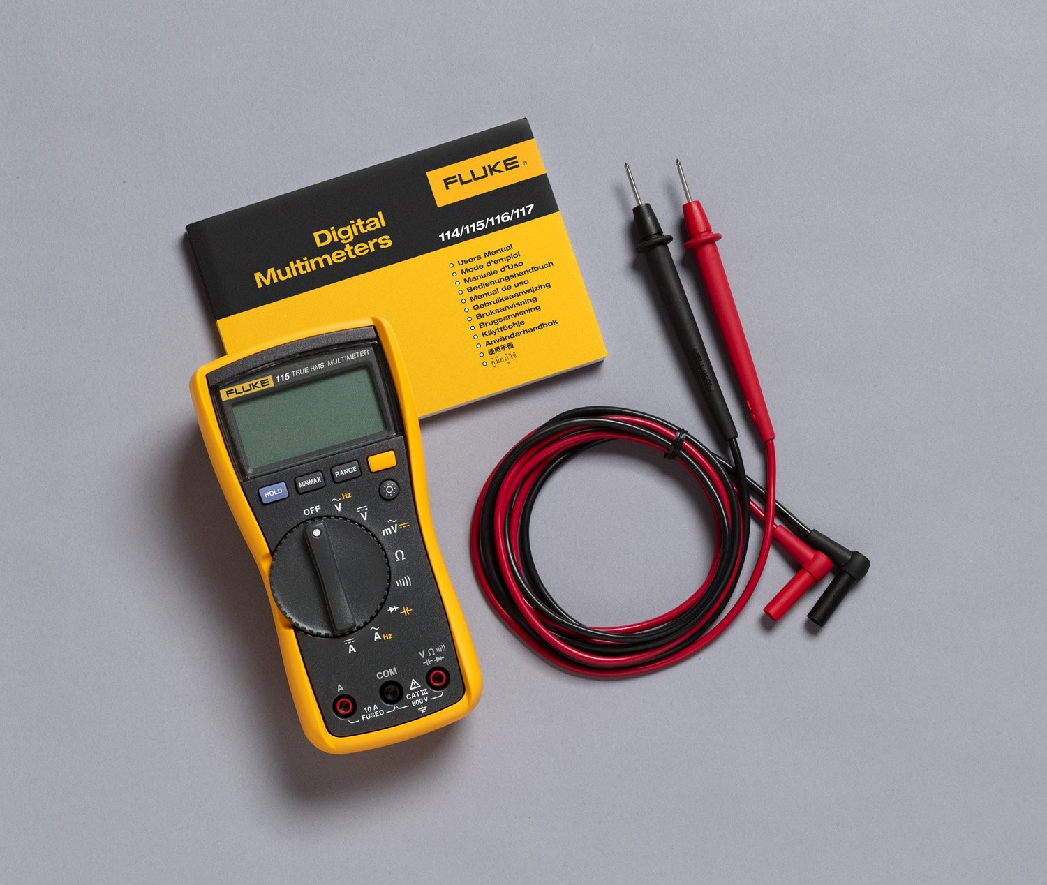Digital Multimeter, Measures AC/DC Voltage To 600 V & Current to 10 A, Measures Resistance, Continuity, Frequency & Capacitance, Includes Battery, Hol