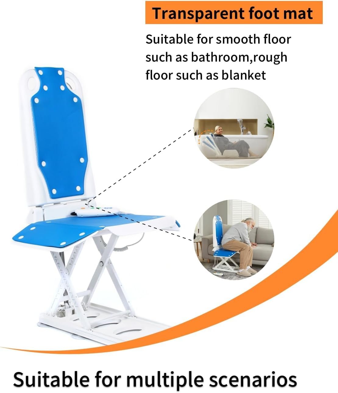 Electric Chair Lift, Get Up from Floor, Floor Lift for Elderly, Can be Raised to 20 ? Help You Stand Up Again, Support Up to 300 LBS, Item Weight 30 L