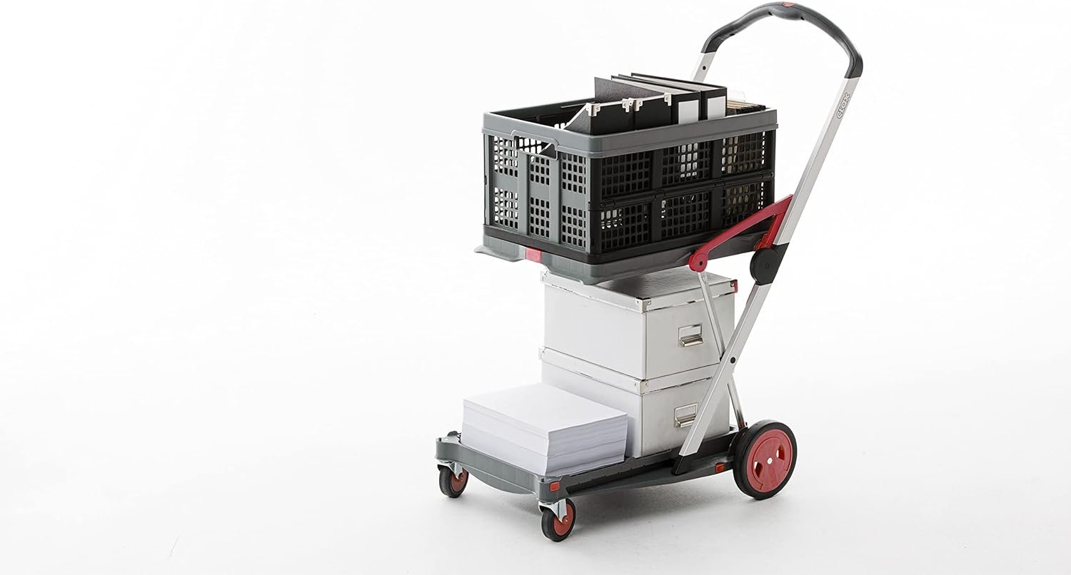 Multi use Functional Collapsible carts | Mobile Folding Trolley | Shopping cart with Storage Crate (Black) - Pink