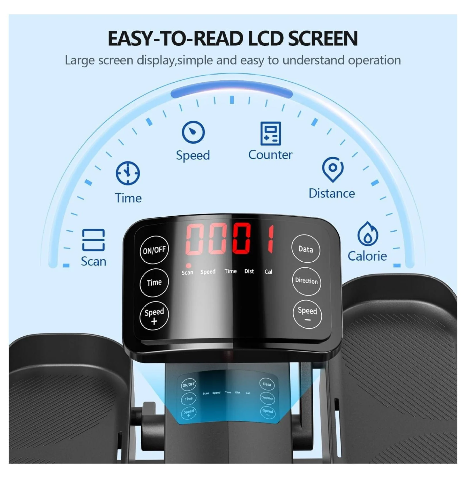 Under Desk Elliptical Machine for Home Ellipse Leg Exerciser for Seniors with Control Electric Seated Pedal Exerciser with 12 Adjustable Speeds