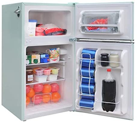 Frigidaire EFR840-RED 3.2 Cu Ft Red 2 Door Retro Bar Fridge with Side Bottle Opener - Red