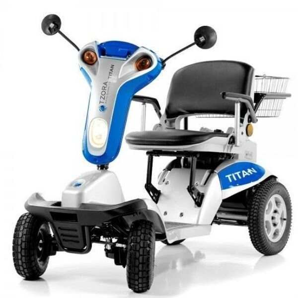 Tzora Titan Hummer XL Folding 4-Wheel Mobility Scooter - Silver