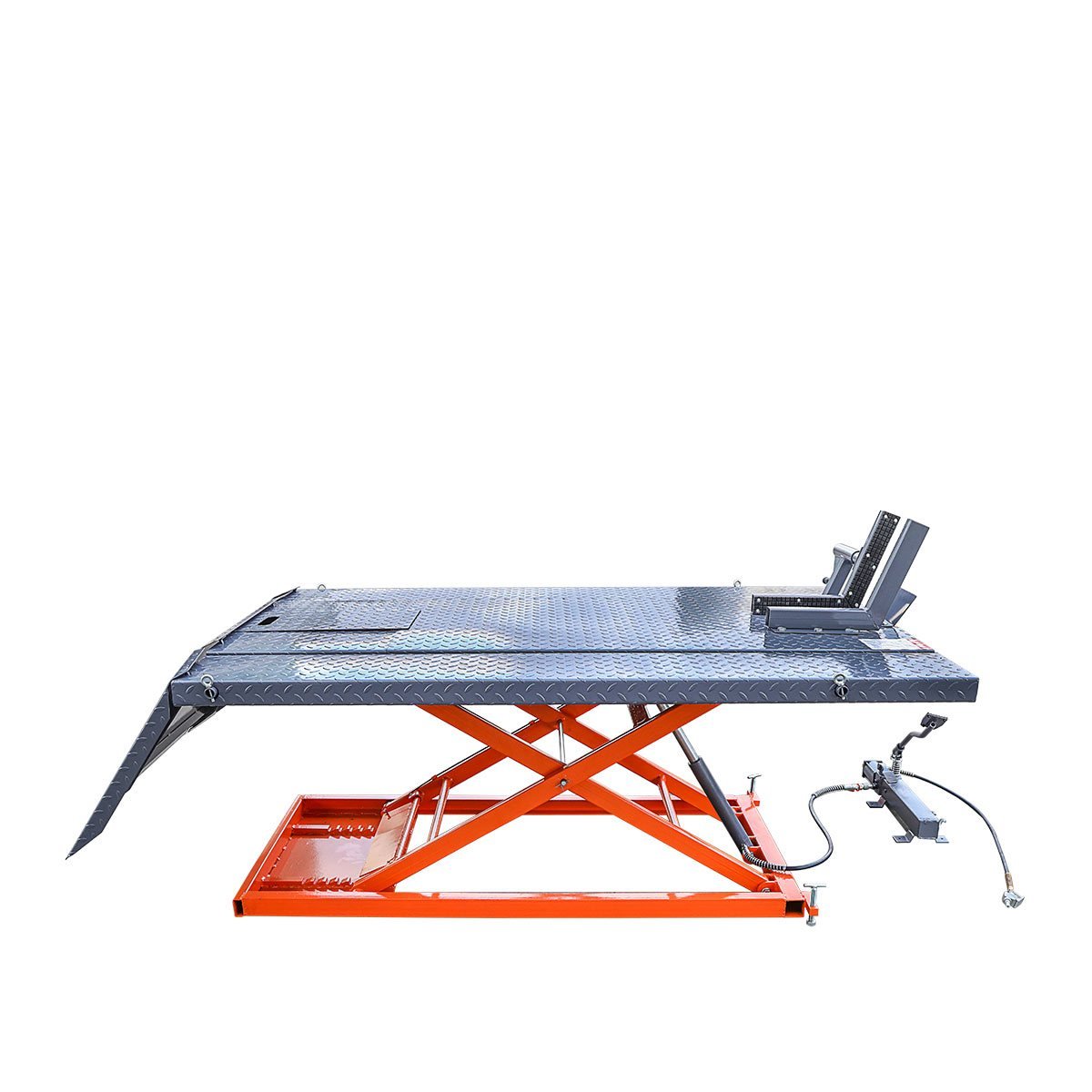 TMG-1500PML 1500-lb Portable Motorcycle/ATV Scissor Lift, 48 Work Platform, Air and Foot Pedal Operating