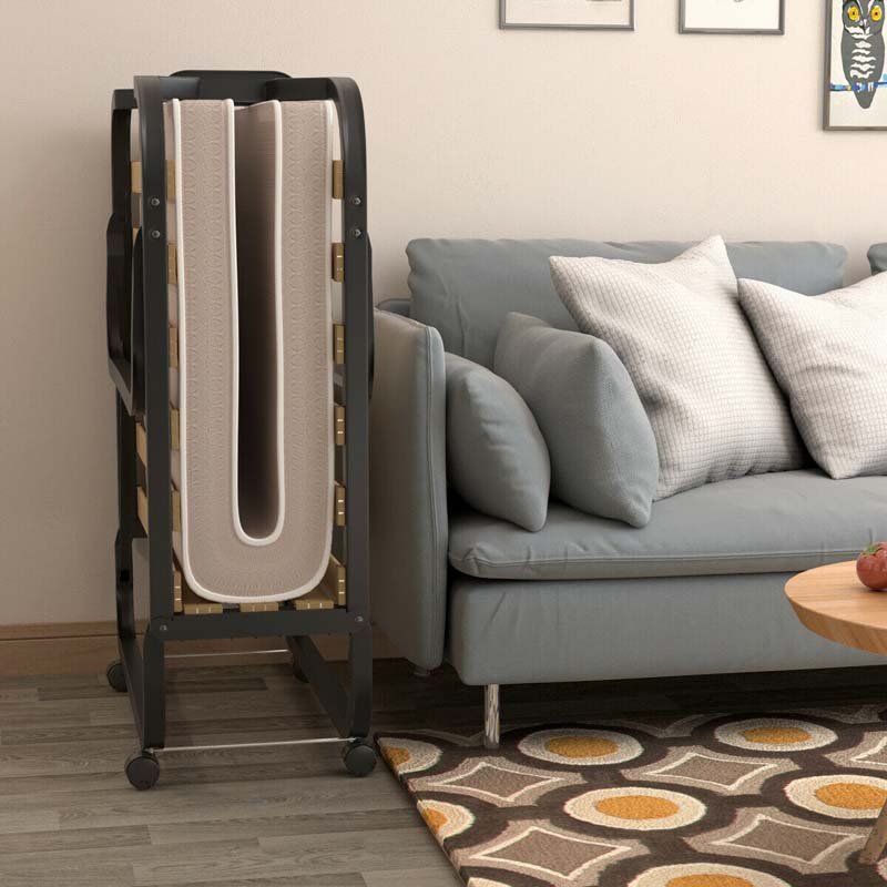 79 x 31.5 Rollaway Bed with Mattress, Portable Guest Bed Folding Sleeper Bed Cot