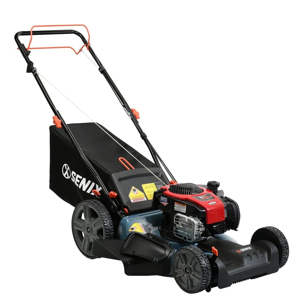 SENIX Self-Propelled Gas Lawn Mower, 21-Inch, 150 cc 4-Cycle Briggs & Stratton Engine, 3-In-1 Single Speed Lawnmower, 6-Position Height Adjustment wit