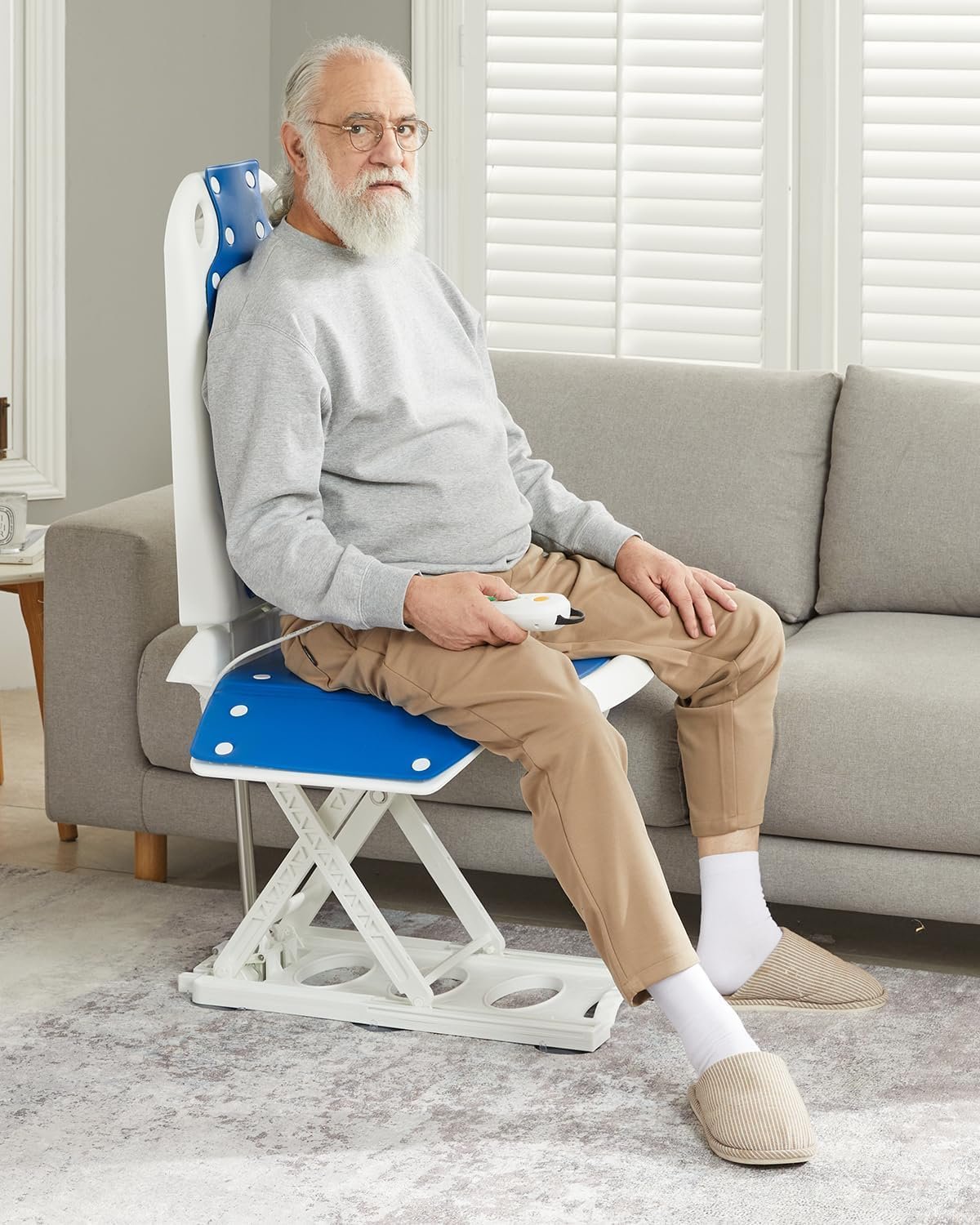 Electric Chair Lift, Get Up from Floor, Floor Lift for Elderly, Can be Raised to 20 ? Help You Stand Up Again, Support Up to 300 LBS, Item Weight 30 L