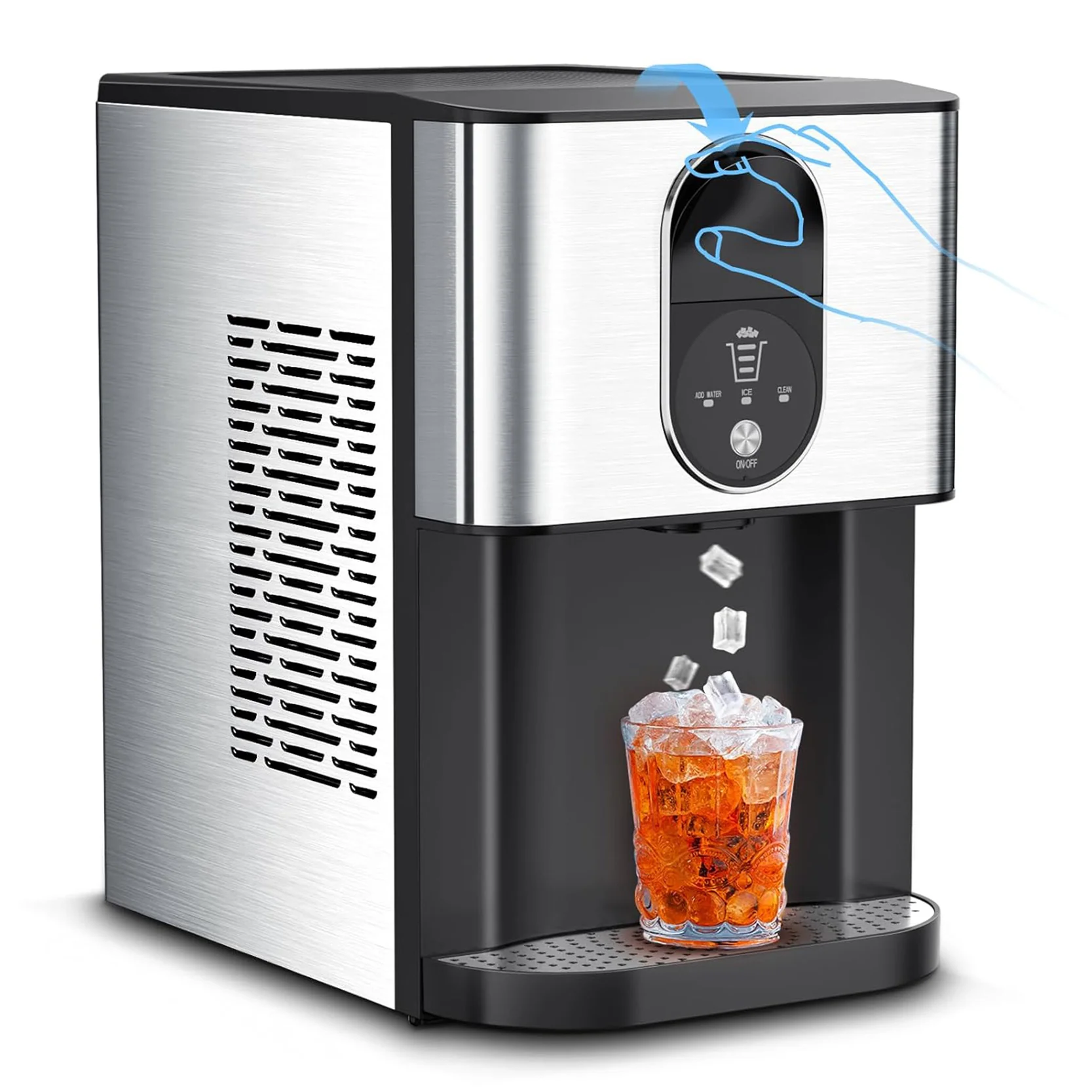 44lbs/24H Nugget Ice Maker Countertop Dispenser - Black
