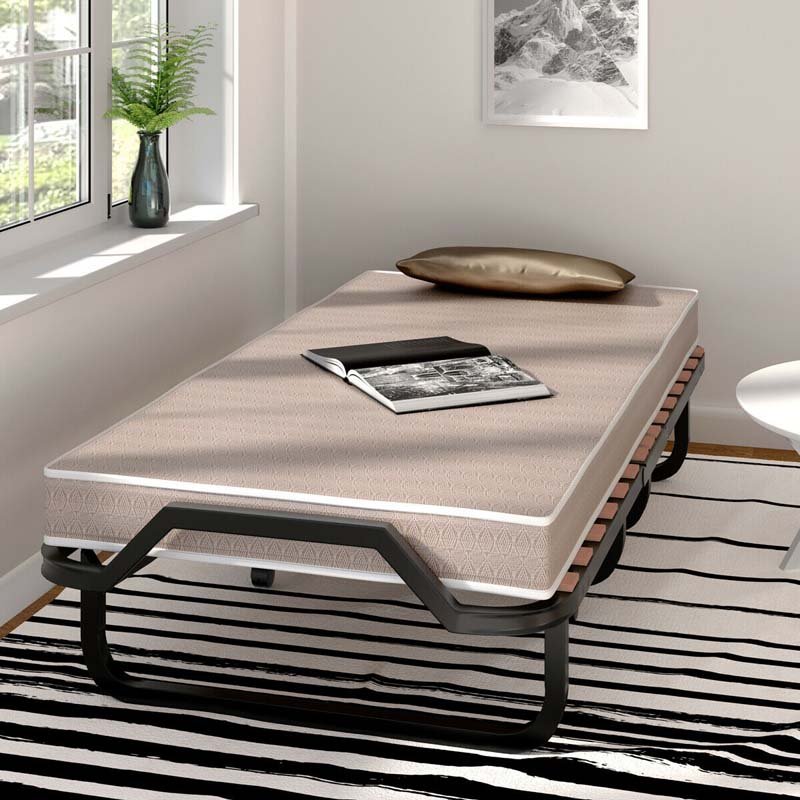 79 x 31.5 Rollaway Bed with Mattress, Portable Guest Bed Folding Sleeper Bed Cot