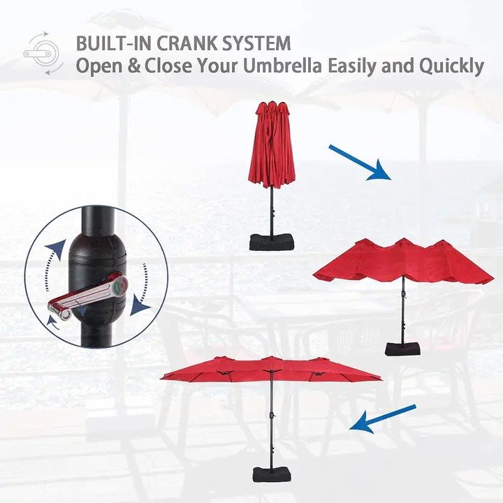 8 Pieces Patio Dining Set with Umbrella,Outdoor Furniture Set with 6 Sling Dining Swivel Chairs - Beige