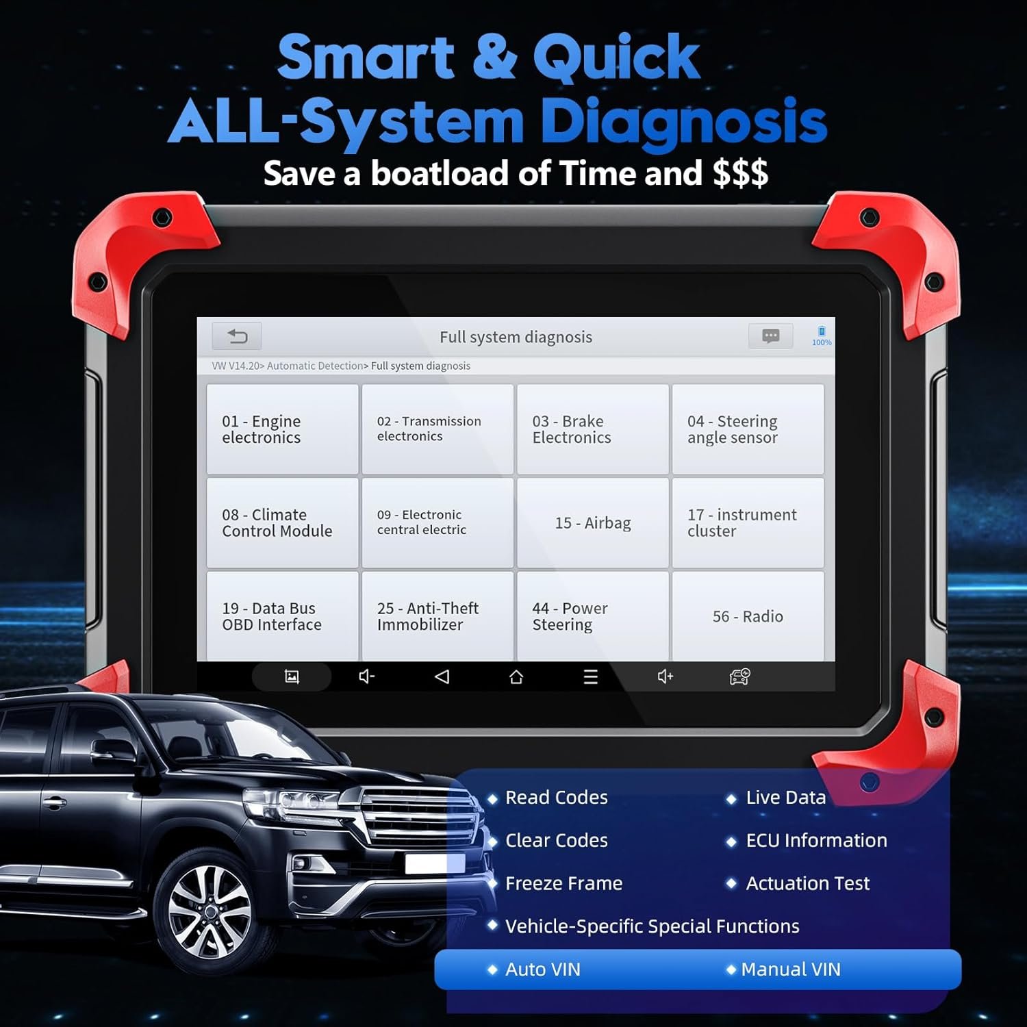 Bidirectional Scan Tool: 2024 Newest Automotive Scanner Diagnostic Tool with ECU Coding, Active Tests, All System Scan, 36+ Resets, Crankshaft Relearn