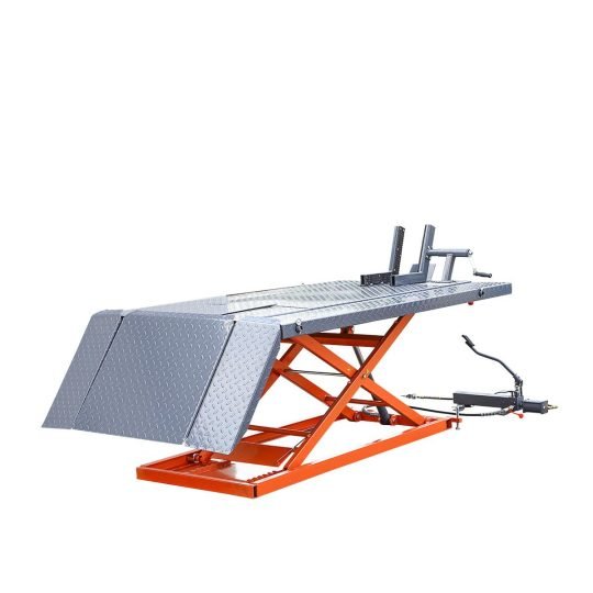 TMG-1500PML 1500-lb Portable Motorcycle/ATV Scissor Lift, 48 Work Platform, Air and Foot Pedal Operating