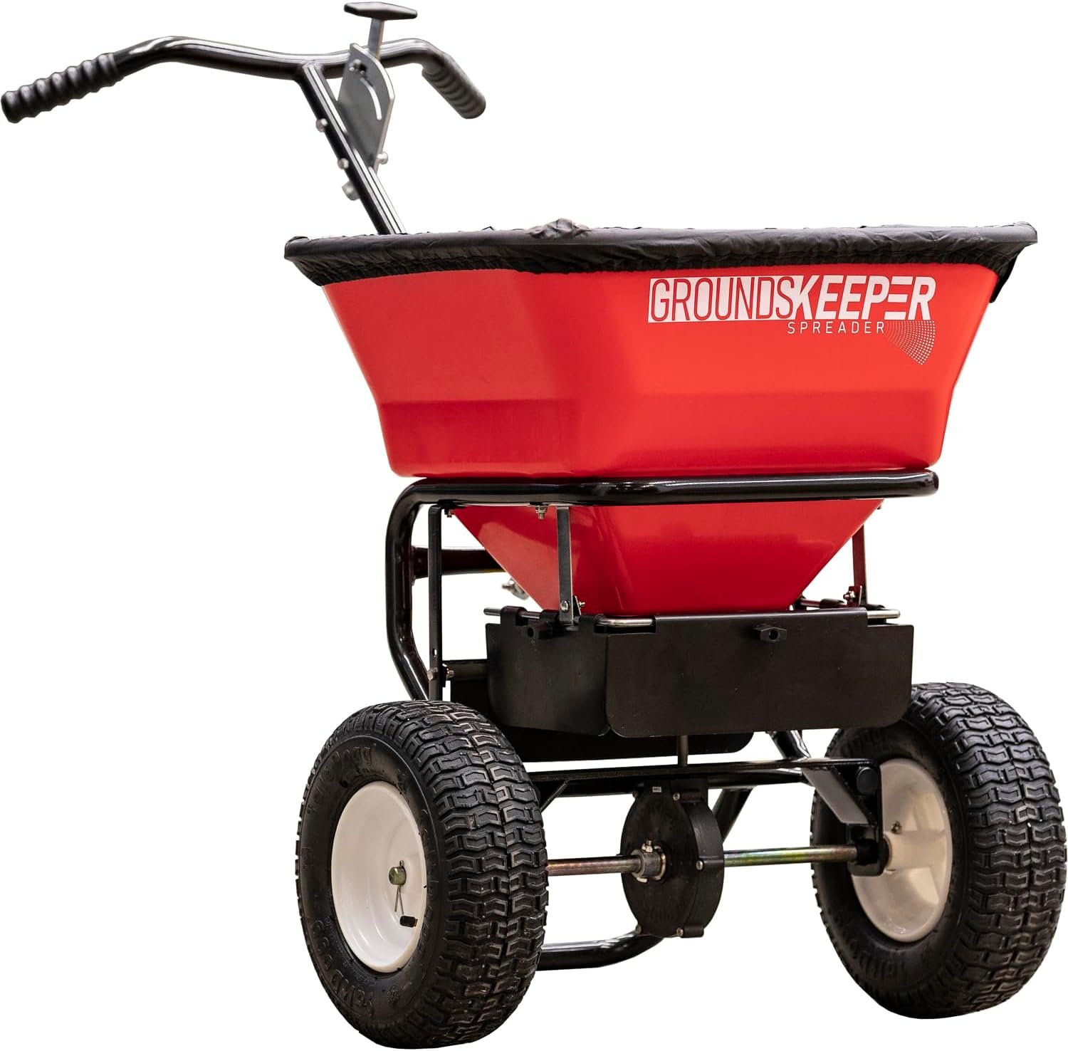 Multi-Purpose Walk Behind Push Spreader 3039632R Grounds Keeper, 100 Pound Capacity, Multi Use Tool for Grass Seed, Salt, De-Icer, Fertilizer and Seed