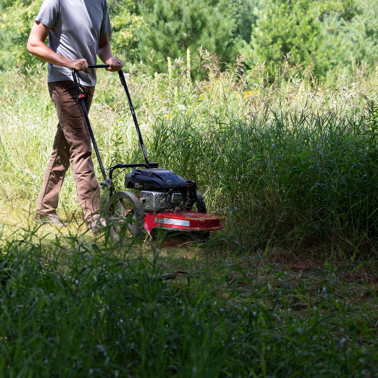 Walk Behind String Mower With 160cc Viper 4-Cycle Engine, 22 ?Cutting Diameter, 14 ?Never-Go-Flat Wheels, Easy Assembly, Adjustable Handlebar, Model #