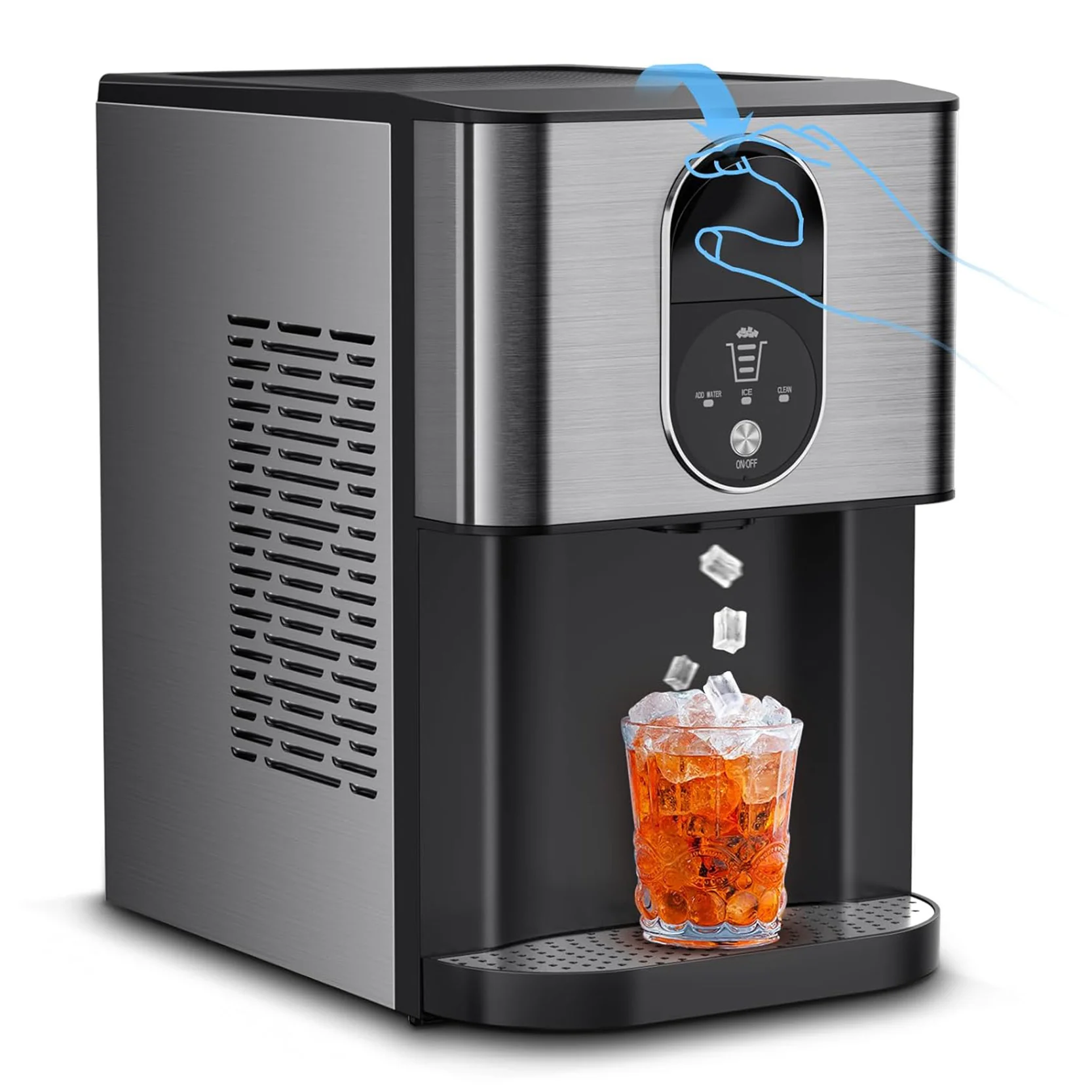 44lbs/24H Nugget Ice Maker Countertop Dispenser - Black