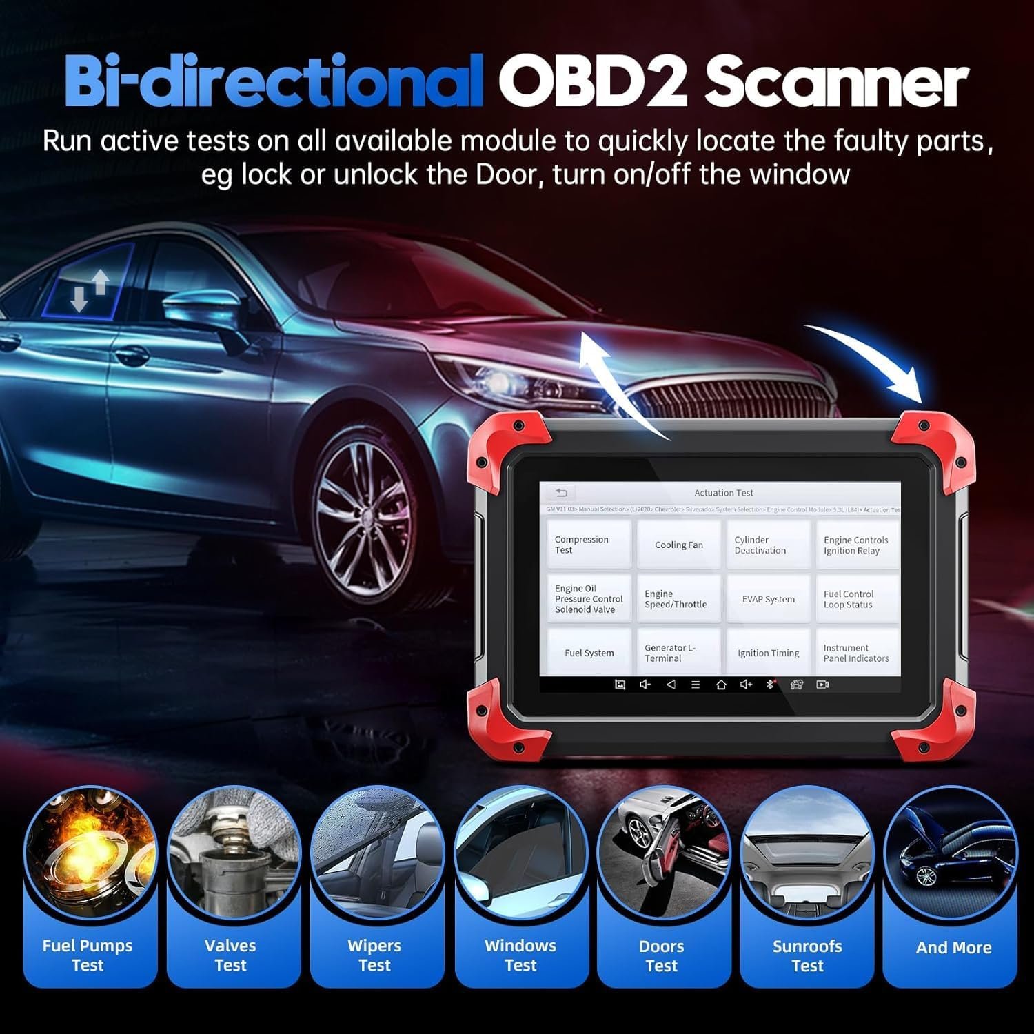 Bidirectional Scan Tool: 2024 Newest Automotive Scanner Diagnostic Tool with ECU Coding, Active Tests, All System Scan, 36+ Resets, Crankshaft Relearn