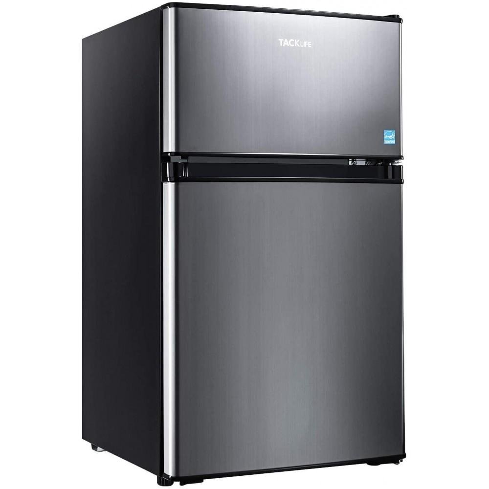 g Mini Fridge with Freezer, 3.1 Cu.Ft Small Refrigerator, Compact Refrigerator with LED Light, 2 doors, Mini Fridge for Bedroom, Office, Dorm, RV, Gar