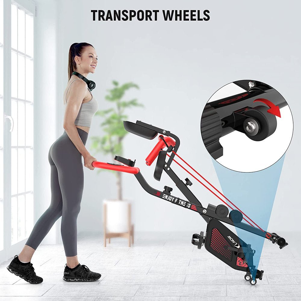 Pooboo 3 In 1 Foldable Exercise Bike Indoor Cycling Bike Workout 300Lb