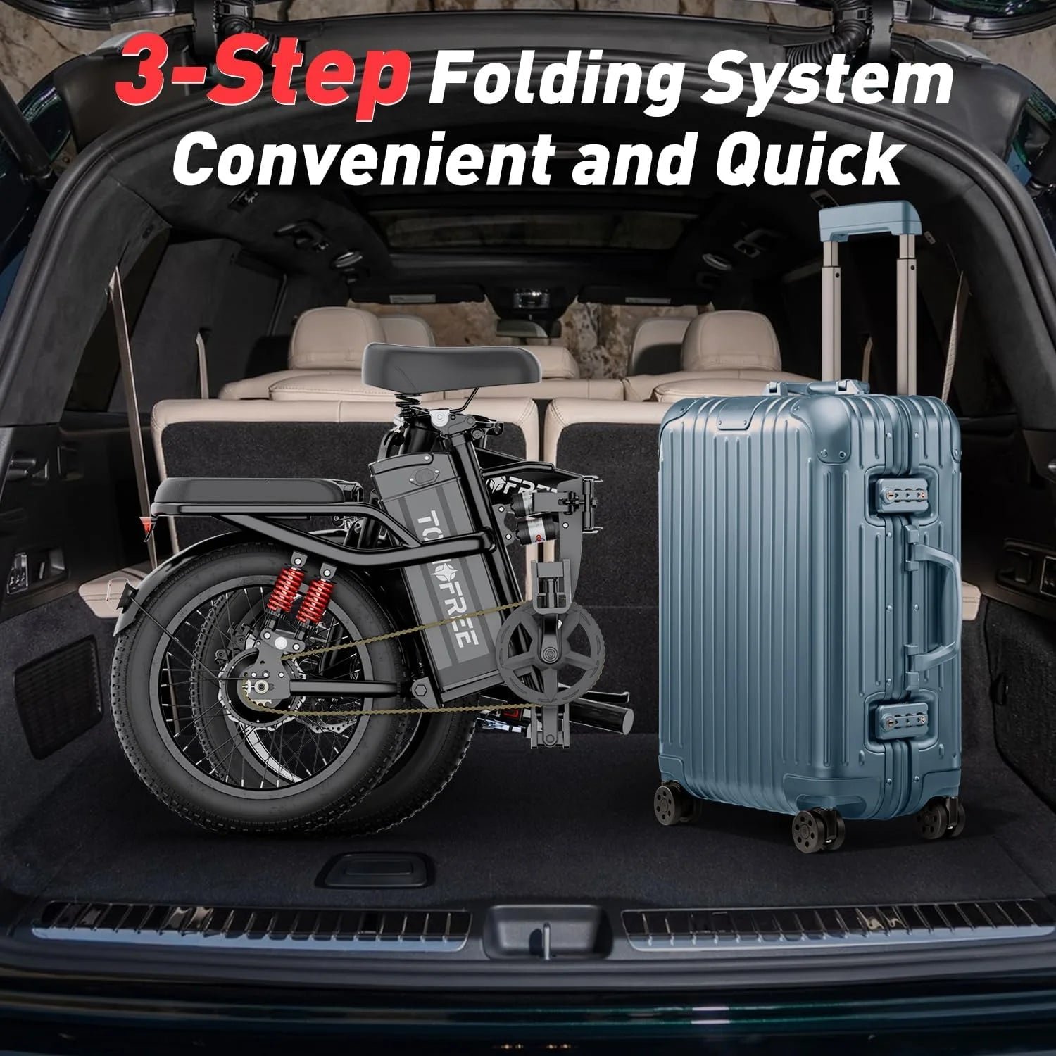 T1 Electric Bike for Adults 1200W Motor, 31MPH, 48V 20AH Folding E-Bike,16 * 3 Tire Mountain Snow Bike LED Display 330lbs Load Capacity - Tomofree Bla