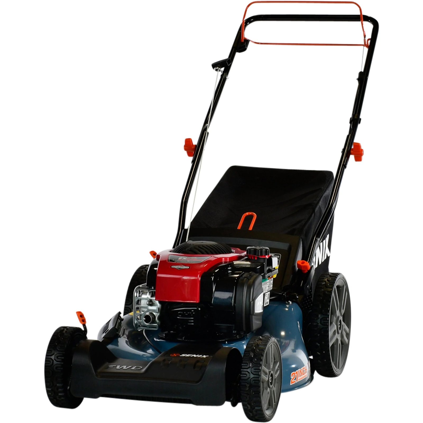 SENIX Self-Propelled Gas Lawn Mower, 21-Inch, 150 cc 4-Cycle Briggs & Stratton Engine, 3-In-1 Single Speed Lawnmower, 6-Position Height Adjustment wit